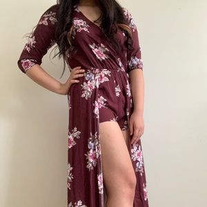 Maxi long sleeve floral romper